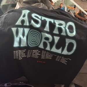 Travis Scott Black and Blue Long Sleeve Tee Astroworld Edition